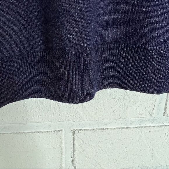 Vintage Navy Blue V Neck Sweater - Picture 7 of 9